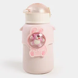 kids my little Steel Hot & Cold Straw Sipper Bottle For School Kids, Adults With Strap. image 3