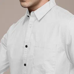 metronaut Men Regular Fit Solid Spread Collar Casual Shirt image 5