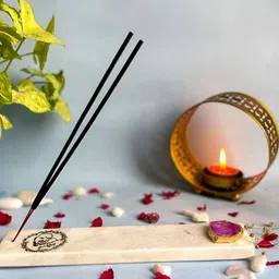 HOMEARTE Beige Agate Guru Ji Incense Stick Holder image 1