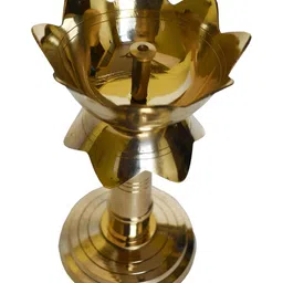 Aakrati Gold Toned Textured Brass Diya image 2