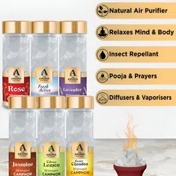 The Aroma Factory 6-Pcs White Rose,Fresh,Lavender,Jasmin,Lemon,Chandan Scented Camphors image 2