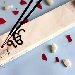 HOMEARTE Beige Agate Ik Onkar Printed Incense Stick Holder image 2