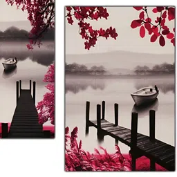 PnF Beige & Pink Wooden Floral and Botanical Wall Painting-picture-10