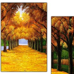 PnF Yellow & Black 3 Pieces Wooden Floral and Botanical Painting Wall Art-picture-26