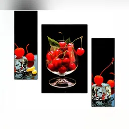 PnF Black & Red 3 Piece Wooden Wall Paintings-picture-27