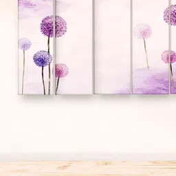 Casperme 5 Pieces Purple & Cream Modern Art Big Wall Painting-picture-31