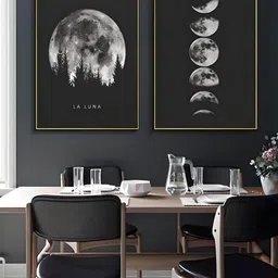 THE HANDMADE FLAIR Black & White 2-Pieces Printed Framed Wall Art-picture-22