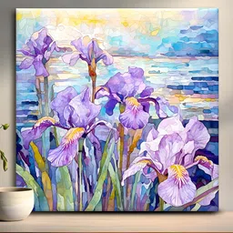 OLIVE TREE Purple & Blue Canvas Floral and Botanical Wall Art image 2