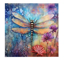 SAF Blue & Pink Wooden Framed  Butterfly Canvas Painting Wall Art image 3