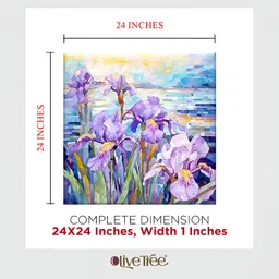 OLIVE TREE Purple & Blue Canvas Floral and Botanical Wall Art image 4