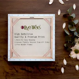 OLIVE TREE Orange & Blue Cow Canvas Painting Wall Art image 4