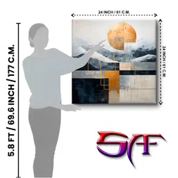 SAF Green & White 1 Piece Canvas Floral and Botanical Wall Paintings image 3