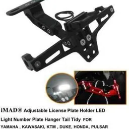 imad trading Adjustable Licence Plate Bracket Fits All Bike Tail Tidy With Led Light Bike Number Plate image 3