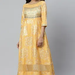 aurelia Women Gown Yellow Ankle Length Dress-picture-11