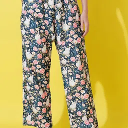 FFLIRTYGO Women Floral Printed Straight-Leg Lounge Pants-picture-12