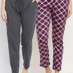 Kanvin Women Pack Of 2 Pure Cotton Lounge Pants-picture-12
