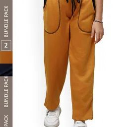 IndiWeaves Girls Pack Of 2 Mid-Rise Track Pants-picture-48