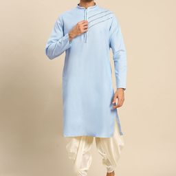 KISAH Men Blue Kurta with Dhoti Pants-picture-11
