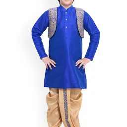 Jeetethnics Boys Blue Regular Kurta with Dhoti Pants-picture-28