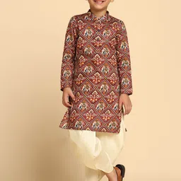 KISAH Boys Ethnic Motifs Printed Kurta With Dhoti Pants-picture-57