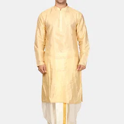 Sethukrishna Mandarin Collar Zari Kurta With Dhoti Pants-picture-20