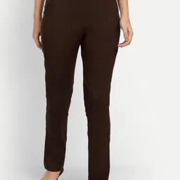 APELLA Women Coffee Brown Trousers-image-48