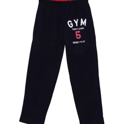 Fashionable Boys Navy Blue & White Printed Regular Fit Track Pants-picture-30