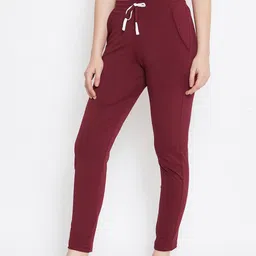 CHROME & CORAL Women Maroon Solid Track Pants image 2