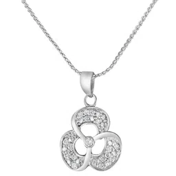 Tuanz Silver Jewelry Rhodium-Plated Floral Pendants image 5