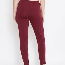 CHROME & CORAL Women Maroon Solid Track Pants image 4