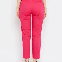 Clora Creation Women Pink Solid Regular Fit Trousers image 4