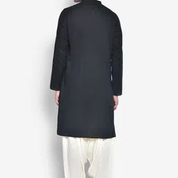KISAH Men Black Kurta with Patiala image 3