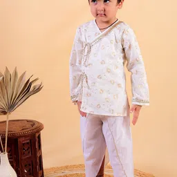 JUNITOS Boys Floral Printed Regular Pure Cotton Kurta with Dhoti Pants image 5
