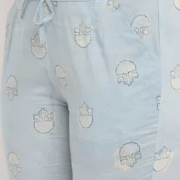 folk song W The Folksong Collection Women Blue Ethnic Motifs Printed Trousers image 5