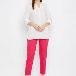 Clora Creation Women Pink Solid Regular Fit Trousers image 3