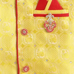 BAESD Boys Floral Woven Design Zari Kurta With Dhoti Pants image 3