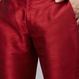 VASTRAMAY Mandarin Collar Straight Kurta with Trousers image 4