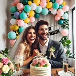 skywins 55 Pc Anniversary Décor Items - Happy Anniversary Decoration Set image 4