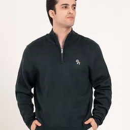 red tape Men Solid High Neck Green Sweater-picture-25