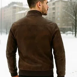 lotcartz Men Solid Leather Jacket image 2