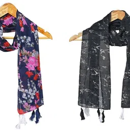 mss fashion Printed Chiffon Women Multicolor Stole, Scarf, Fancy Scarf-picture-23