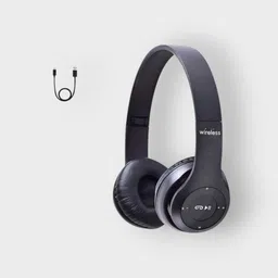 aizina Ultra Sound Headphones with Mic & SD Card Slot, Extended Playtime_YM Bluetooth & Wired Headset image 1