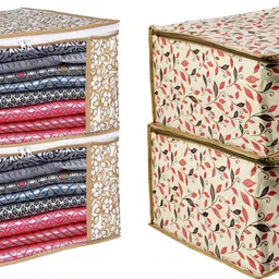 PRAHAN INTERNATIONAL Soiled Garment Bag, Storage bags XL-Big in size Floral and Leaf Printed cover Polyester Laundry Bag-picture-16