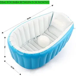 granthi enterprise Non-Slip, Travel-Friendly, Foldable Inflatable Baby Bath Tub With Air Pump image 4