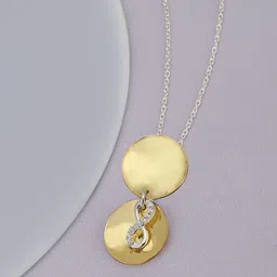 Carlton London Rhodium-Plated 925 Sterling Silver Circular Shaped Pendant With Chain image 1