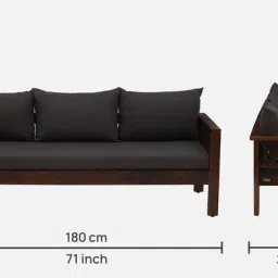 woodsworth from pepperfry Orting Sheesham Wood 3 Seater Sofa In Provincial Teak Finish image 2