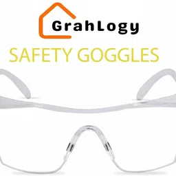 grahlogy Unisex Plastic White Transparent Goggles/Sunglasses (Pack Of 2) for Bike Riding night vision bike driving glasses for men Power Tool, Blowtorch, Laboratory, Wood-working, WeldingSafety Goggle image 4