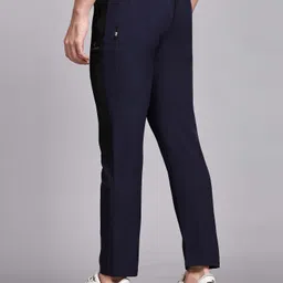 dpassion Men Solid Dark Blue Track Pants image 5