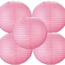 Paper Lanterns Metal Frame Pink Paper Hanging Lantern-image-20