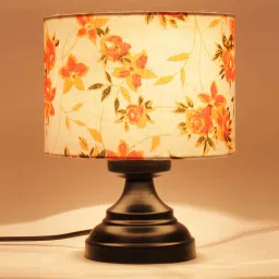 new era Multicolor Cotton Shade Lamp With Black Base image 4